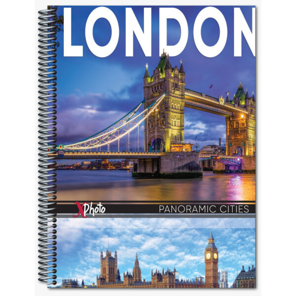 CADERNO MAXIMA PEQUENO ESPIRAL CAPA DURA 96 FOLHAS X-PHOTO LONDON