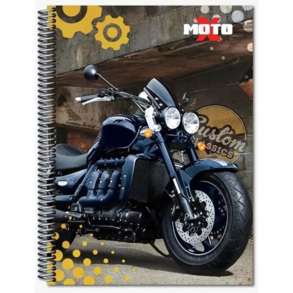 CADERNO MAXIMA PEQUENO ESPIRAL CAPA DURA 96 FOLHAS X-PHOTO MOTOX