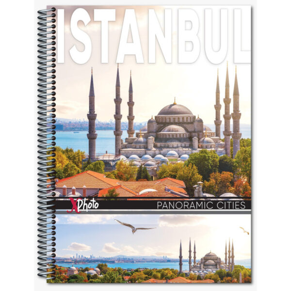 CADERNO MAXIMA PEQUENO ESPIRAL CAPA DURA 96 FOLHAS X-PHOTO STANBUL